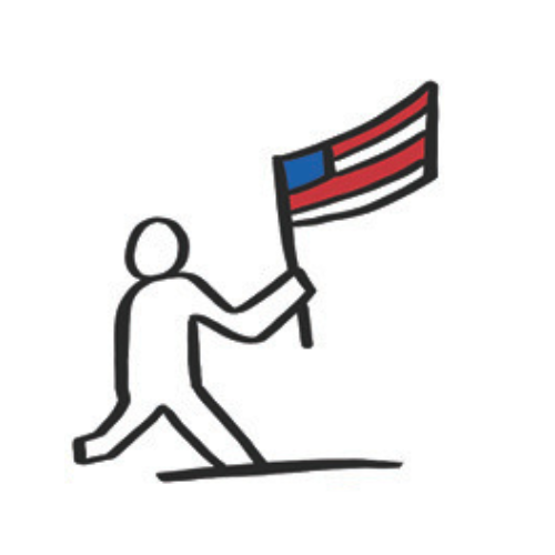 Image of person holding flag