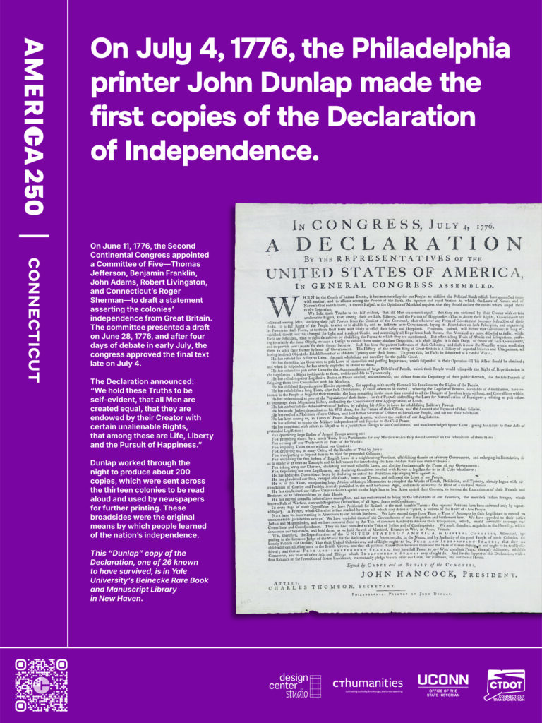 Poster featuring John Dunlap's printed Declaration of Independence