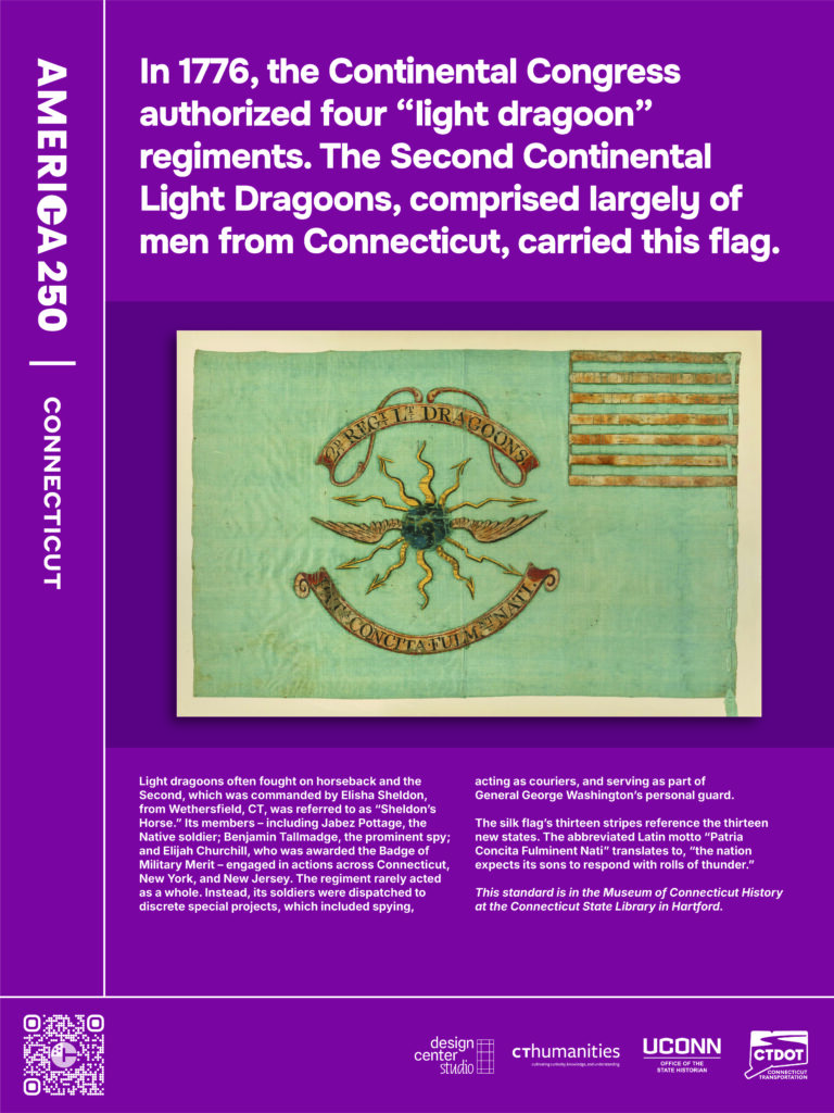Poster featuring the flag of the Second Continental Light Dragoons